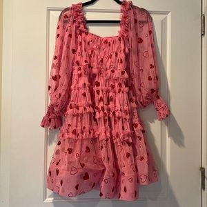 Valentine pink and red heart dress